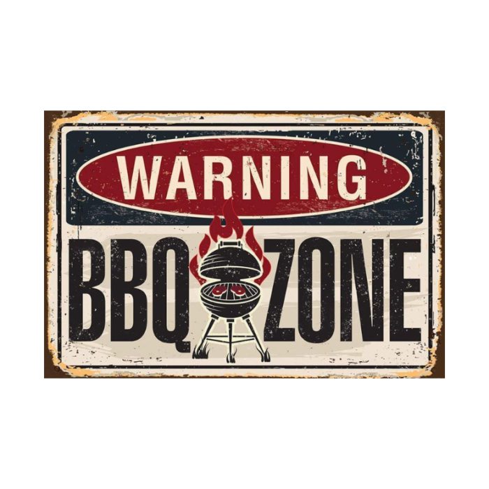 BBQ zone - Retró fém tábla