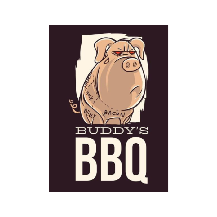 Buddy’s BBQ - Retró fém tábla